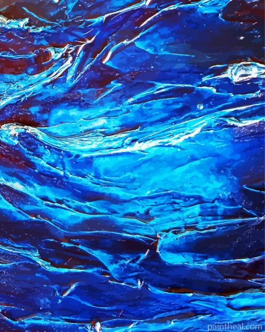 Abstract Blue Water Painting By Numbers Kits