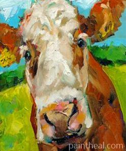 Aesthetic Abstract Cow Painting By Numbers Kits