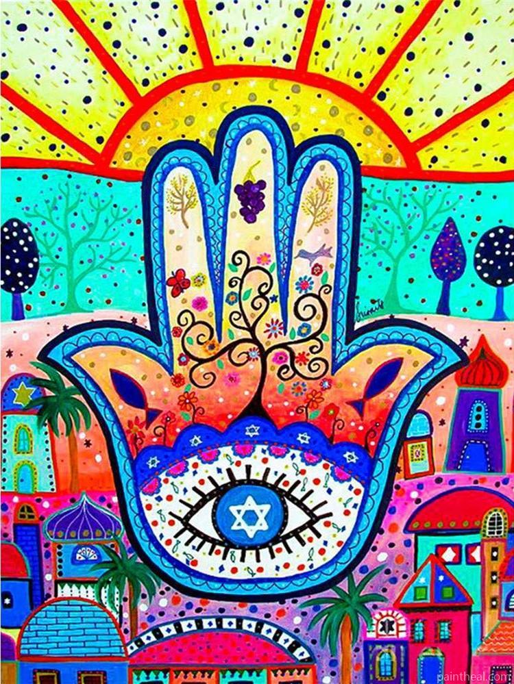 Hamesh Evil Eye Painting By Numbers Kits