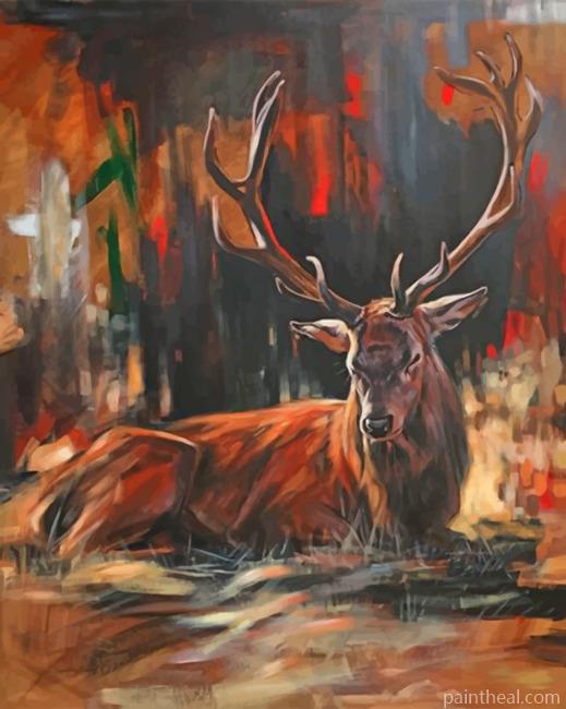 Abstract Deer Animal Painting By Numbers Kits
