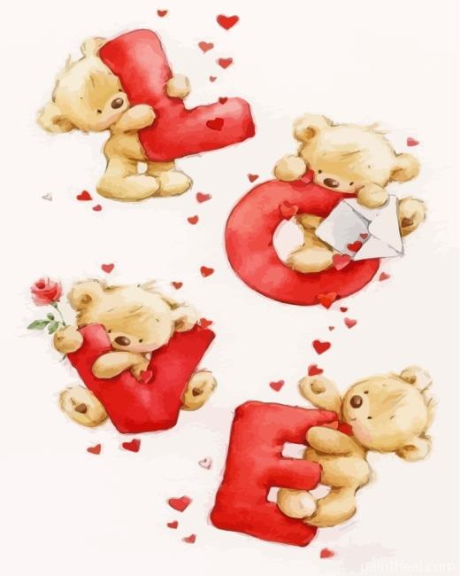 Love Bears Painting By Numbers Kits