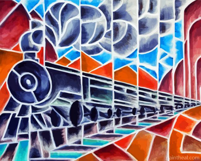 Abstract Train Painting By Numbers Kits