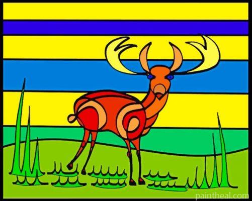 Abstract Stag Painting By Numbers Kits