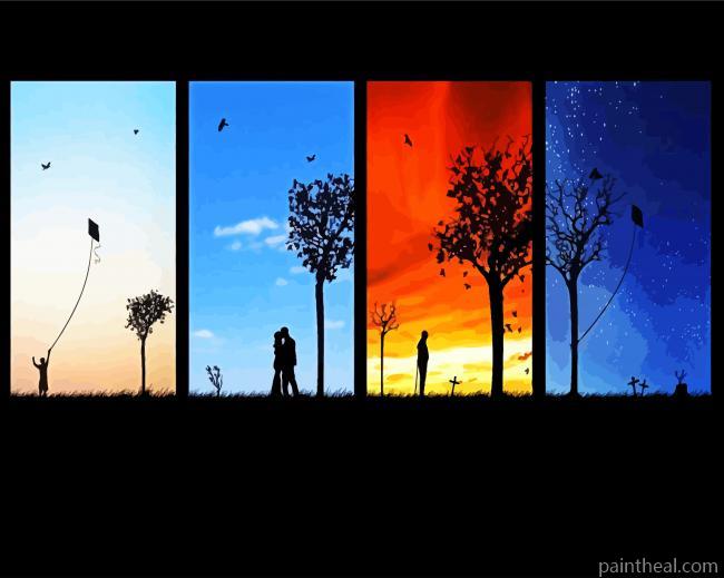 Four Seasons Art Painting By Numbers Kits