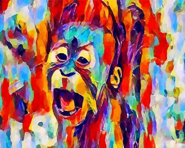 Abstract Colorful Monkey Painting By Numbers Kits