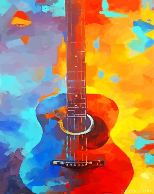 Aesthetic Instrument Guitar Painting By Numbers Kits
