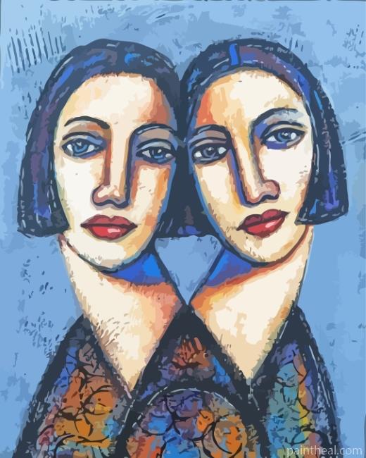 Abstract Twins Art Painting By Numbers Kits
