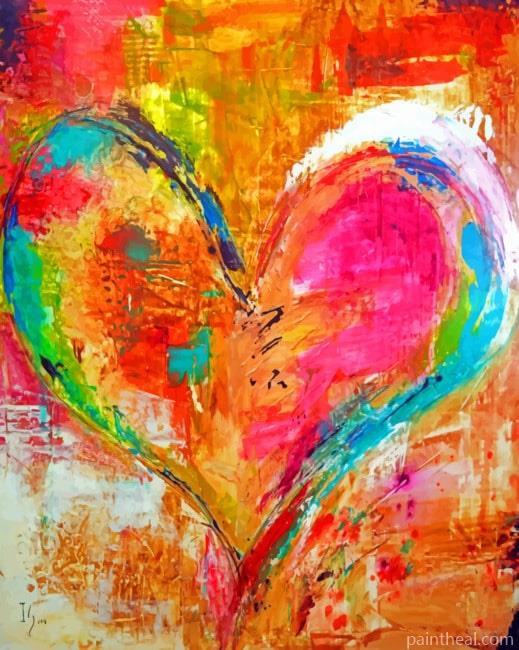 Abstract Heart Painting By Numbers Kits