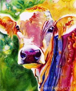 Colorful Abstract Cow Painting By Numbers Kits