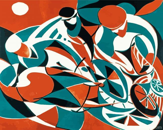 Abstract Cyclists Painting By Numbers Kits