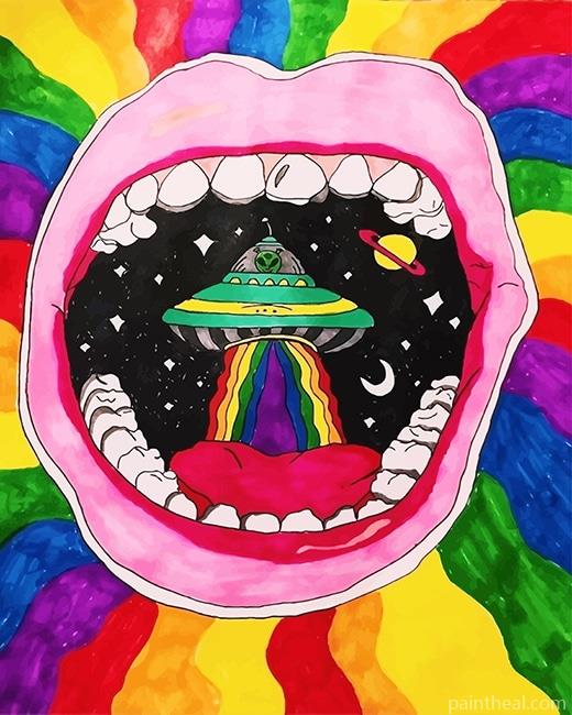 Trippy Alien Painting By Numbers Kits