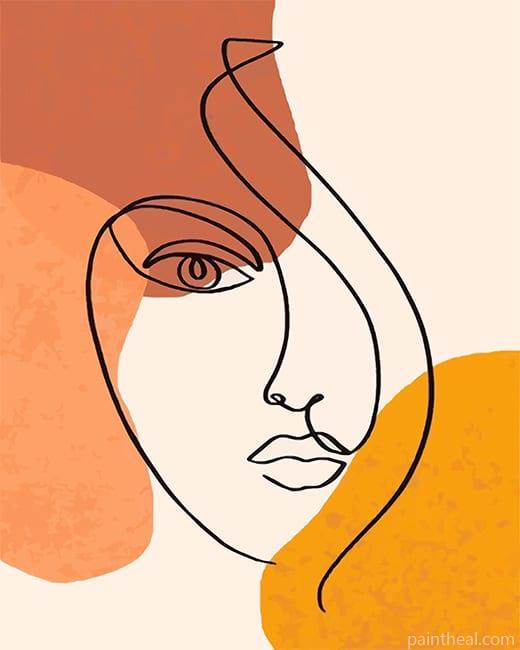 Shapes Face Line Art Painting By Numbers Kits