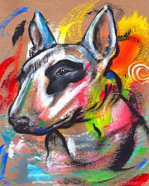 Abstract Bull Terrier Dog Painting By Numbers Kits