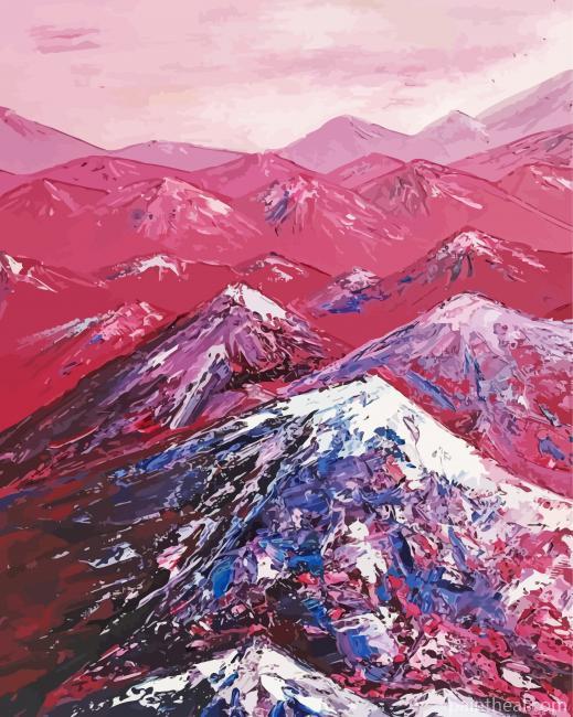 Abstract Red Mountains Painting By Numbers Kits