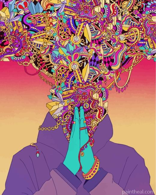 Psychedelic Prayer Art Painting By Numbers Kits
