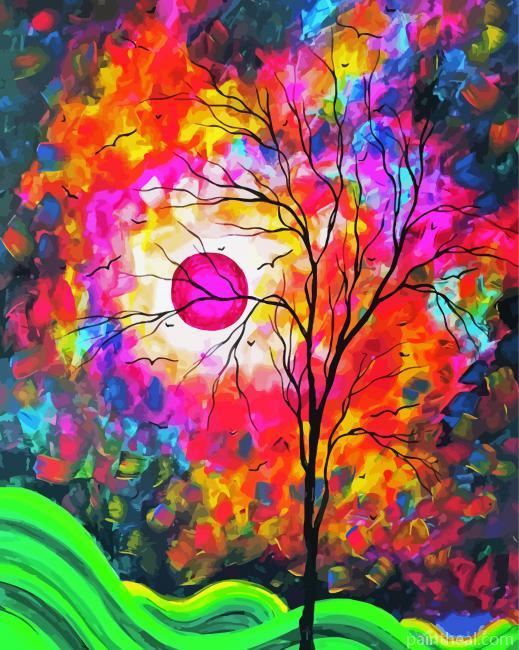 Abstract Colorful Moon Painting By Numbers Kits