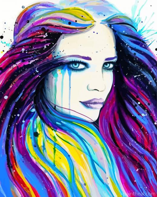 Splatter Woman Painting By Numbers Kits