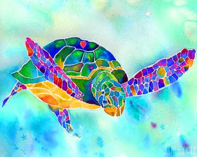 Colorful Turtle Painting By Numbers Kits