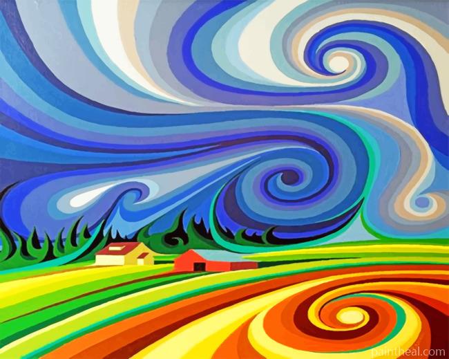Abstract Landscape Painting By Numbers Kits