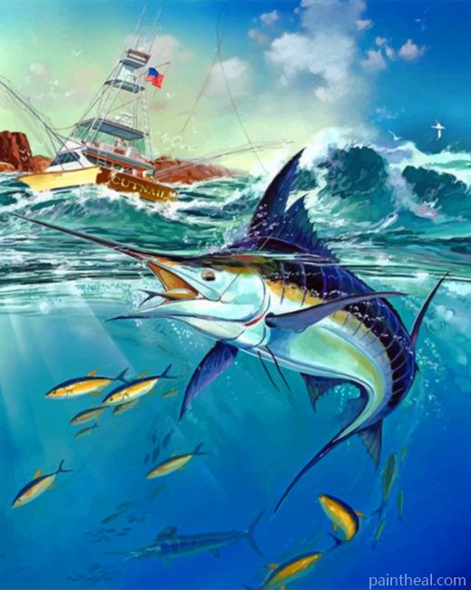 Jumping Sailfish Painting By Numbers Kits