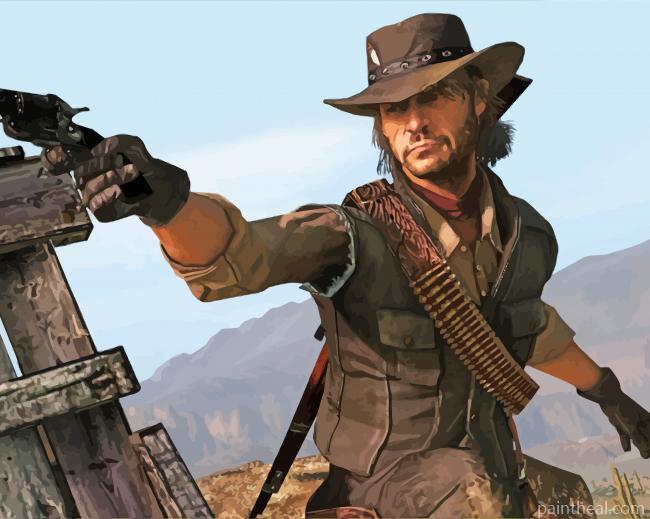 Red Dead Redemption Western Man Painting By Numbers Kits