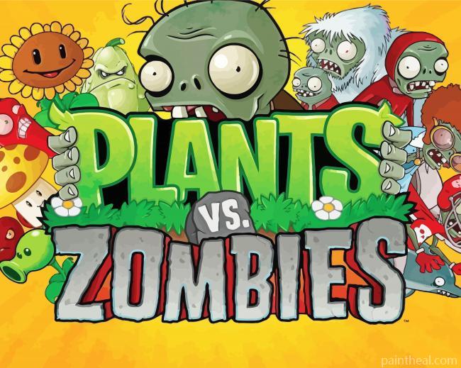 Cool Plants Vs Zombies Video Game Poster Painting By Numbers Kits