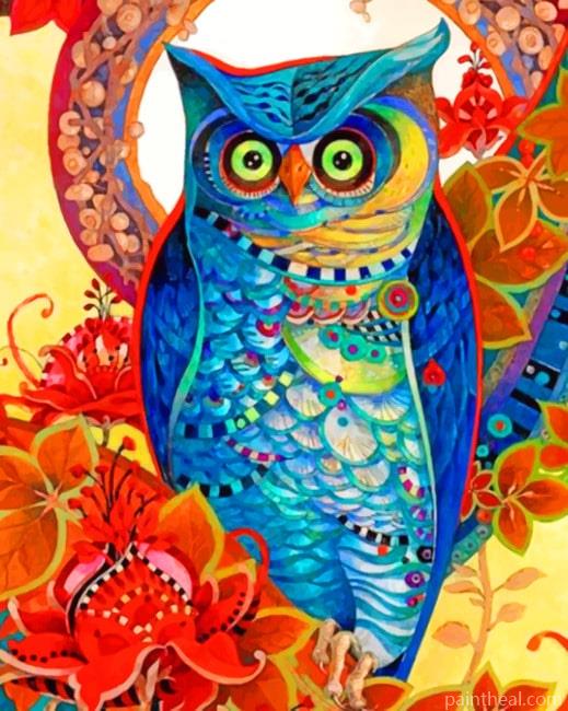 Abstract Colorful Owl Birds Painting By Numbers Kits