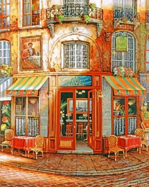 Aesthetic Coffee Shop Cities Painting By Numbers Kits