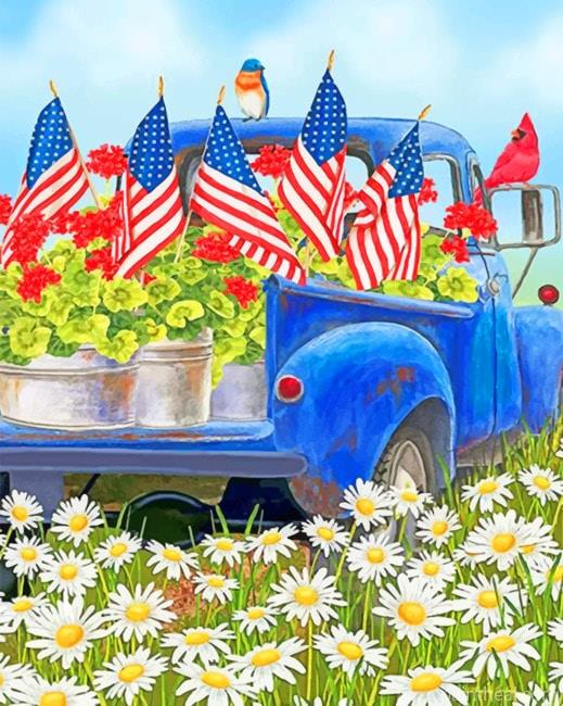 Truck Floral Garden NEW Painting By Numbers Kits