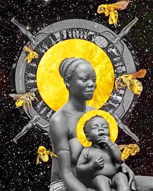 Black African Woman And Son NEW Painting By Numbers Kits