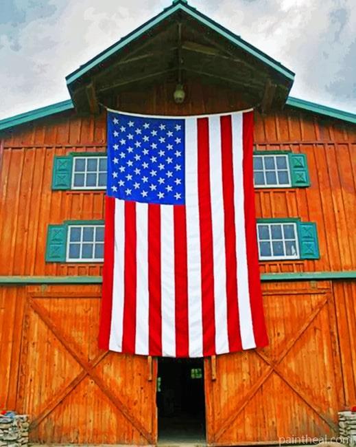 Aesthetic Barn Flags Painting By Numbers Kits