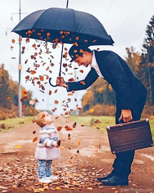 Father And Daughter Family Painting By Numbers Kits