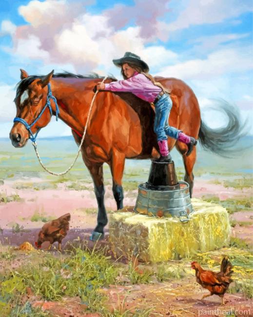 Little Cowgirl Painting By Numbers Kits