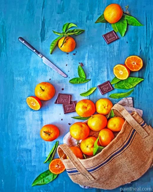 Orange And Chocolate Food Painting By Numbers Kits