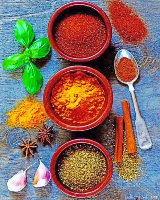 Aesthetic Spices Food Painting By Numbers Kits