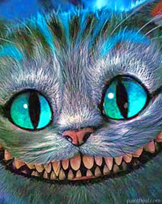 Cheshire Cat Smiling Cartoon And Animation Painting By Numbers Kits