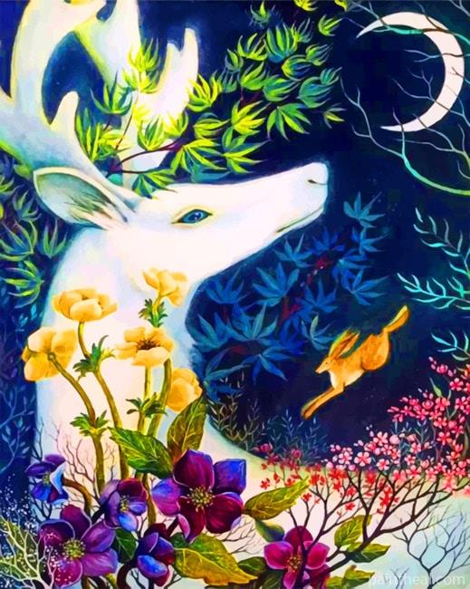Moon Glow Animals Painting By Numbers Kits
