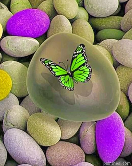 Green Butterfly Insects Painting By Numbers Kits