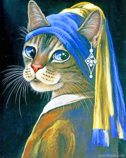 Cat With Pearl Earring NEW Painting By Numbers Kits