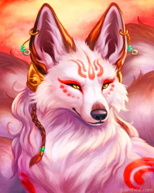 White Fox Animals Painting By Numbers Kits
