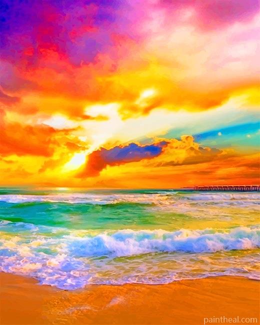 Beautiful Beach Sunset NEW Painting By Numbers Kits