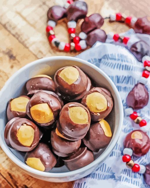 Delicious Buckeyes Candy Painting By Numbers Kits