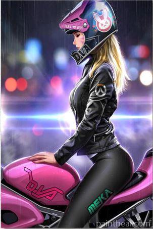 Girl Motorcycle People Painting By Numbers Kits