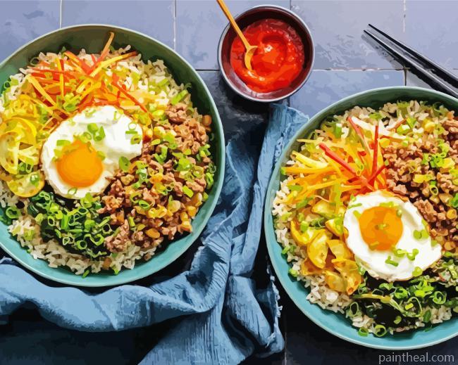 Bibimbap Dishes Painting By Numbers Kits