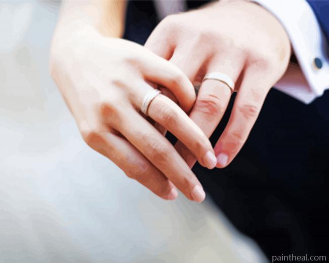 Wedding Hands With Rings Painting By Numbers Kits