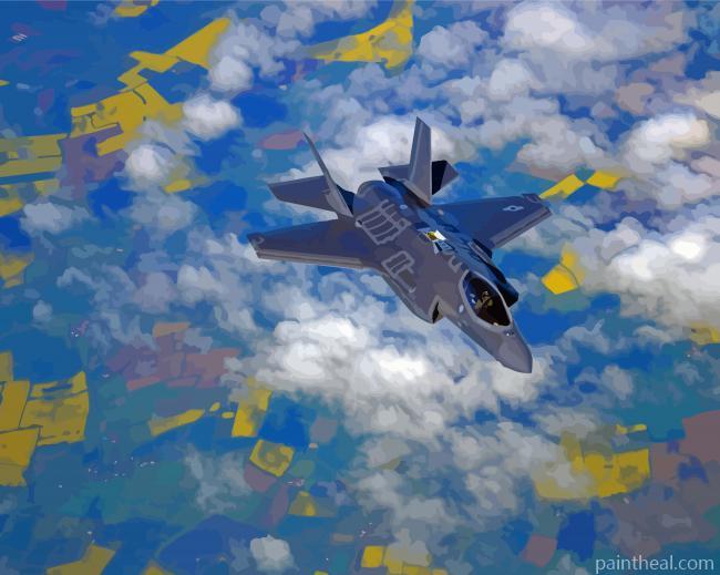 Aircraft F35 Jet Painting By Numbers Kits