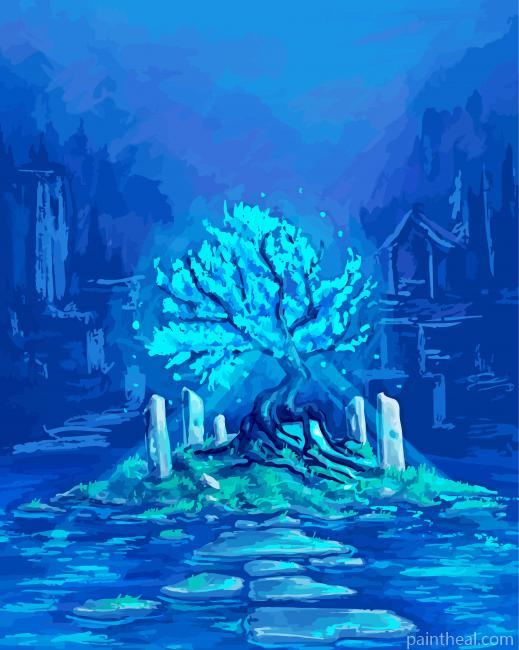 Blue Tree Soul Painting By Numbers Kits