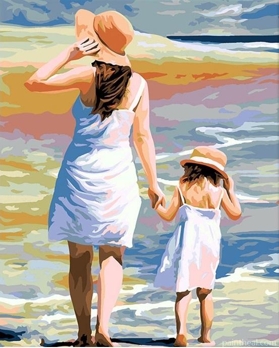 Mother and Daughter People Painting By Numbers Kits
