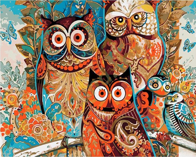Vintage Owl Home Decoration DIY Painting By Numbers Kits