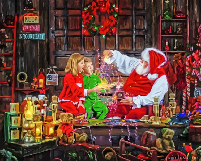 Making Magic In Santas Workshop Painting By Numbers Kits